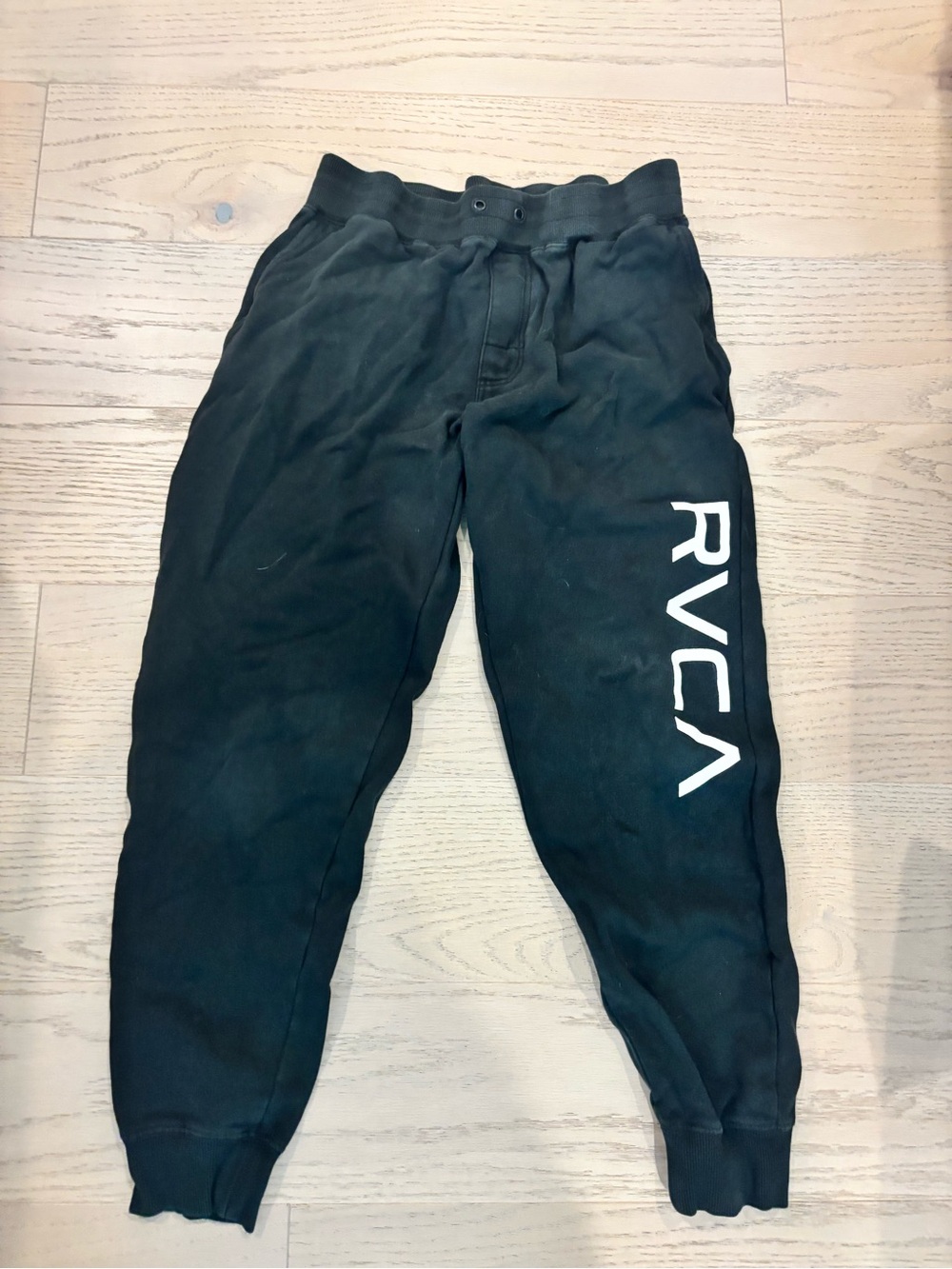 RVCA Black Jogger Pants with White Side Logo